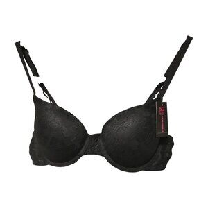 No Boundaries Allover Lace Push Up Black Bra T-Shirt/Racerback 32C New NWT